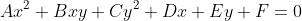 Ax^2 + Bxy + Cy^2 + Dx + Ey + F=0
